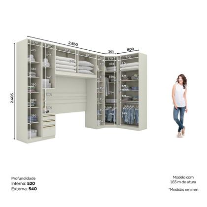Imagem de Quarto Modulado Casal Completo 10 Portas 6 Gavetas Seletto