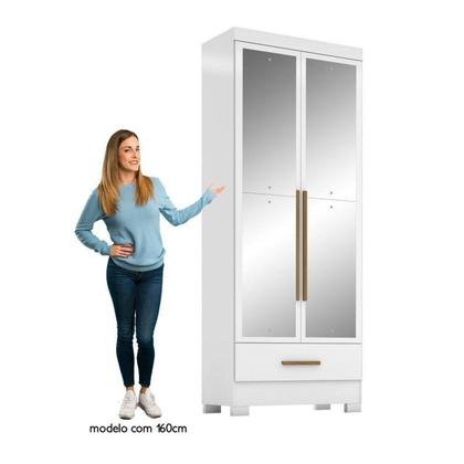 Imagem de Quarto Modulado Casal Completo 4 Peças 5 Portas 4 Gavetas com Maleiro e Espelhos Smart Plus