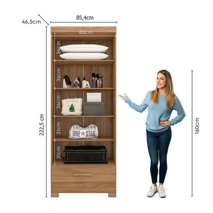Imagem de Quarto Modulado Casal Completo 4 Peças 5 Portas 4 Gavetas com Maleiro e Espelhos Smart Plus