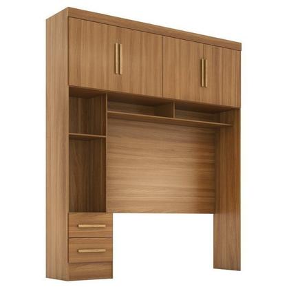 Imagem de Quarto Modulado Casal Completo 4 Peças 5 Portas 4 Gavetas com Maleiro e Espelhos Smart Plus