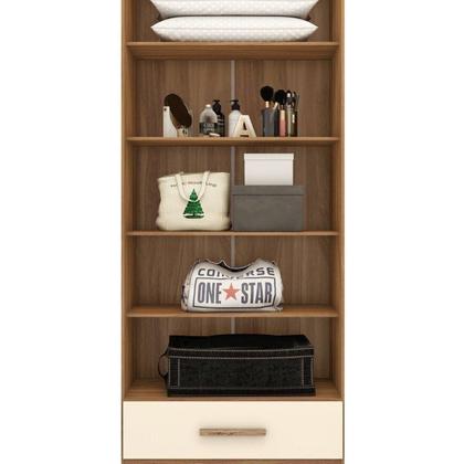 Imagem de Quarto Modulado Casal Completo 4 Peças 5 Portas 4 Gavetas com Maleiro e Espelhos Smart Plus