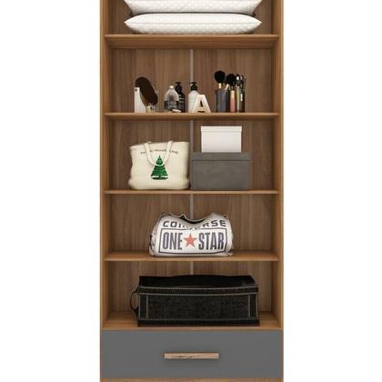 Imagem de Quarto Modulado Casal Completo 4 Peças 5 Portas 4 Gavetas com Maleiro e Espelhos Smart Plus