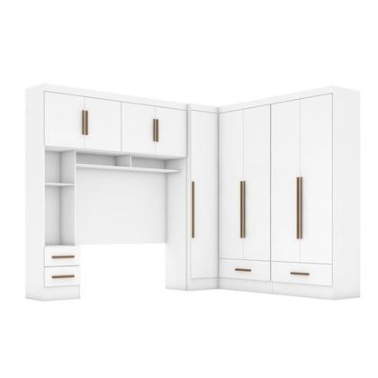 Imagem de Quarto Modulado Casal Completo 4 Peças 5 Portas 4 Gavetas com Maleiro Smart Plus
