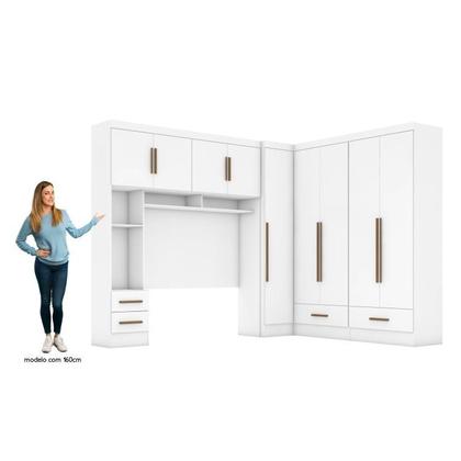 Imagem de Quarto Modulado Casal Completo 4 Peças 5 Portas 4 Gavetas com Maleiro Smart Plus