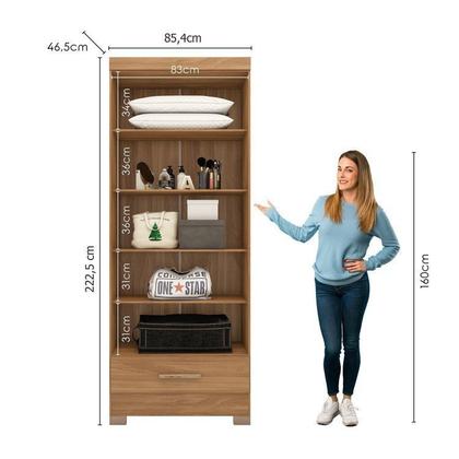 Imagem de Quarto Modulado Casal Completo 4 Peças 5 Portas 4 Gavetas com Maleiro Smart Plus