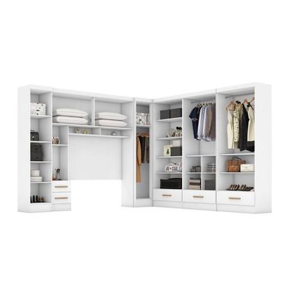 Imagem de Quarto Modulado Casal Completo 6 Peças 6 Portas 5 Gavetas com Maleiro e Espelhos Smart Plus