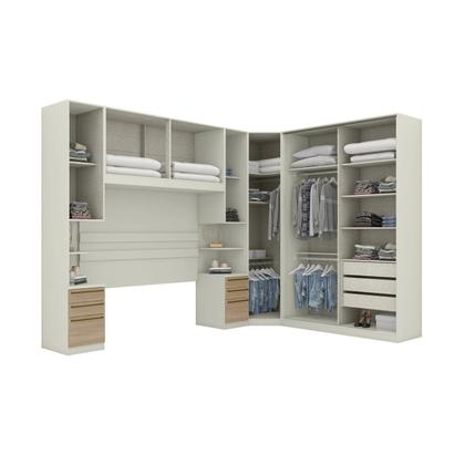 Imagem de Quarto Modulado Casal Completo 9 Portas 6 Gavetas Canto Oblíquo Seletto