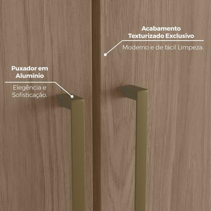 Imagem de Quarto Modulado Casal Completo 9 Portas 9 Gavetas Canto Reto Seletto