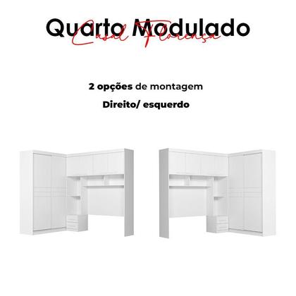 Imagem de Quarto Modulado Casal Florença Branco Brilho - Moval