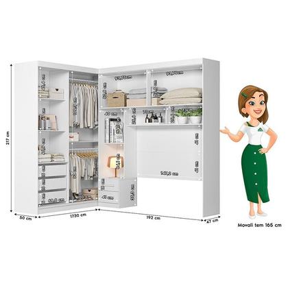 Imagem de Quarto Modulado Casal Florença Branco Brilho - Moval