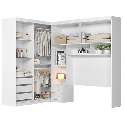 Imagem de Quarto Modulado Casal Florença Branco Brilho - Moval
