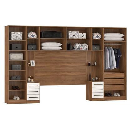 Imagem de Quarto Modulado Casal Irlanda Composição 8 Amêndola/Branco - Demartêz