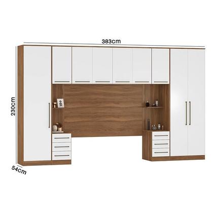 Imagem de Quarto Modulado Casal Irlanda Composição 8 Amêndola/Branco - Demartêz