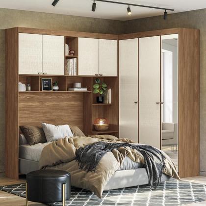 Imagem de Quarto Modulado Casal Lugano com Espelho - Santos Andirá