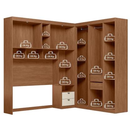 Imagem de Quarto Modulado Casal Lugano com Espelho - Santos Andirá