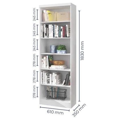 Imagem de Quarto Modulado Chiara com Guarda Roupa 2 Portas, Modulo Aereo, Cama com Auxiliar e Livreiro Branco - Phoenix Baby