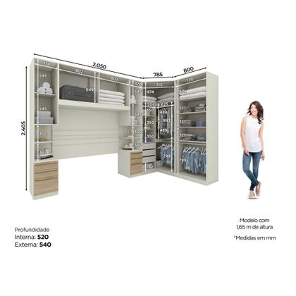 Imagem de Quarto Modulado Completo Casal 5 Peças 10 Portas 6 Gavetas Seletto