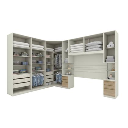 Imagem de Quarto Modulado Completo Casal 6 Peças 12 Portas 12 Gavetas Seletto