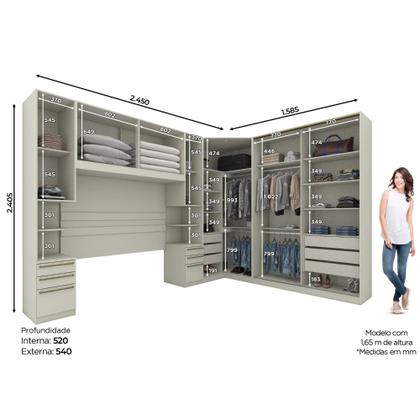 Imagem de Quarto Modulado Completo Henn Seletto 5 Peças 10 Portas 6 Gavetas