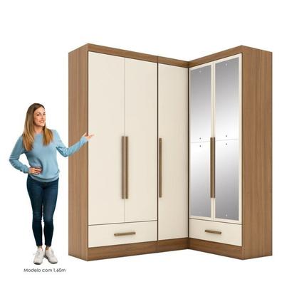 Imagem de Quarto Modulado de Canto 3 Peças 5 Portas 2 Gavetas com Espelho Smart Plus