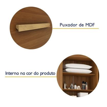 Imagem de Quarto Modulado de Canto 3 Peças 5 Portas 2 Gavetas com Espelho Smart Plus