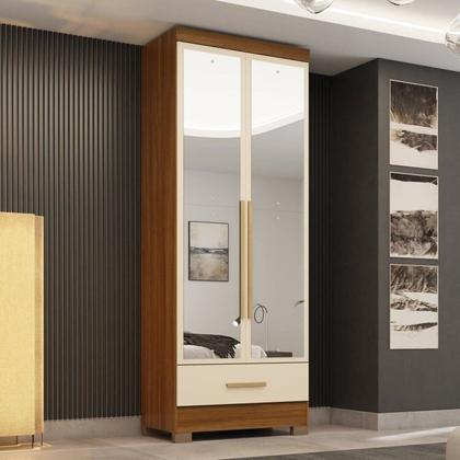 Imagem de Quarto Modulado de Canto 3 Peças 5 Portas 2 Gavetas com Espelho Smart Plus