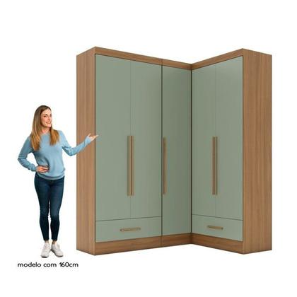 Imagem de Quarto Modulado de Canto 3 Peças 5 Portas 2 Gavetas Smart Plus Espresso Móveis