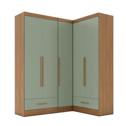 Imagem de Quarto Modulado de Canto 3 Peças 5 Portas 2 Gavetas Smart Plus Espresso Móveis