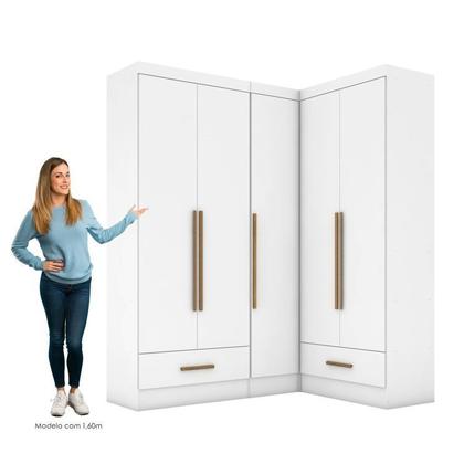 Imagem de Quarto Modulado de Canto 3 Peças 5 Portas 2 Gavetas Smart Plus