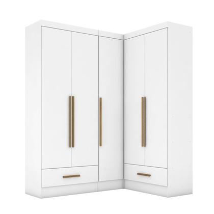 Imagem de Quarto Modulado de Canto 3 Peças 5 Portas 2 Gavetas Smart Plus