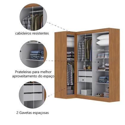Imagem de Quarto Modulado De Canto Madrid Com 5 Portas E 2 Gavetas Maxel