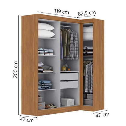 Imagem de Quarto Modulado de Canto Madrid com 5 Portas e 2 Gavetas Maxel
