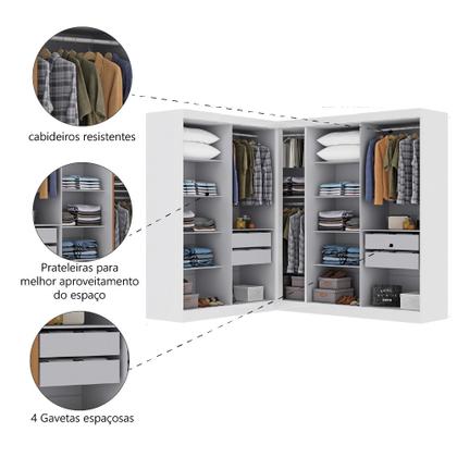 Imagem de Quarto Modulado de Canto Madrid com 9 Portas Maxel