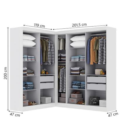 Imagem de Quarto Modulado de Canto Madrid com 9 Portas Maxel