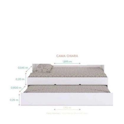 Imagem de Quarto Modulado Jade com Guarda Roupa 2 Portas, Modulo Aéreo, Cama com Auxiliar e Livreiro Branco - Phoenix Baby