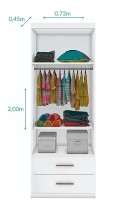 Imagem de Quarto Modulado Juvenil Completo com Guarda Roupa, Cama de Solteiro e Cama Auxiliar e os Colchões