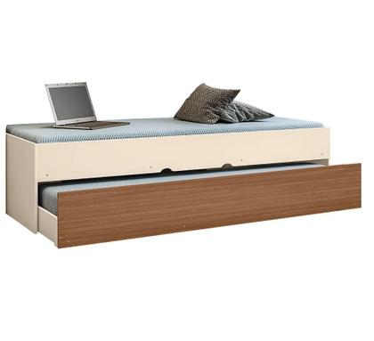 Imagem de Quarto Modulado Juvenil Completo com Guarda Roupa, Cama de Solteiro e Colchões cama Auxiliar