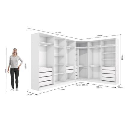Imagem de Quarto Modulado Kappesberg Adapt Branco 12 Portas 342cm x 263cm
