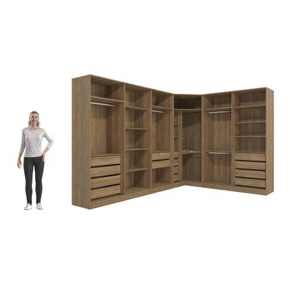 Imagem de Quarto Modulado Kappesberg Adapt Nogueira/Branco 12 Portas 342cm x 263cm