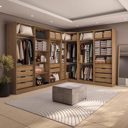 Imagem de Quarto Modulado Kappesberg Adapt Nogueira/Branco 12 Portas 342cm x 263cm