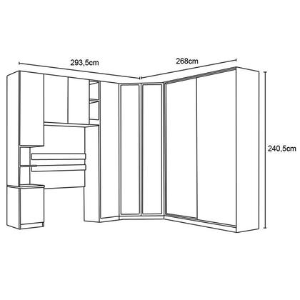 Imagem de Quarto Modulado Seletto 05 Areia/Jequitibá - Henn