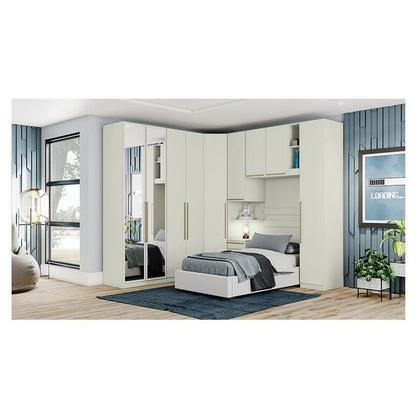 Imagem de Quarto Modulado Solteiro Ambiente 4 New Predileto 6 Peças Areia - Henn