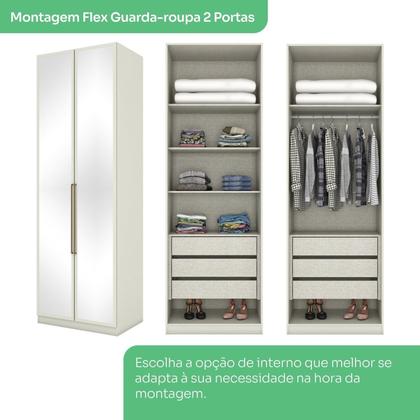 Imagem de Quarto Modulado Solteiro Completo 9 Portas 3 Gavetas Canto Oblíquo Seletto