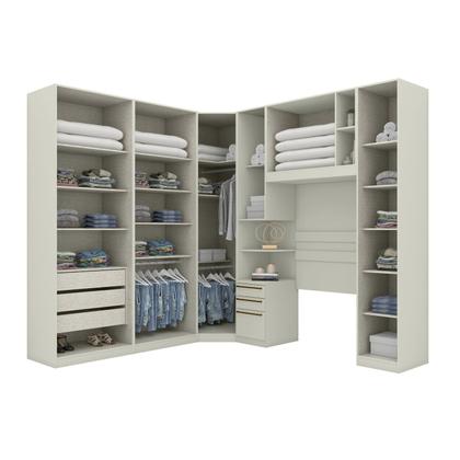 Imagem de Quarto Modulado Solteiro Completo 9 Portas 3 Gavetas Canto Oblíquo Seletto