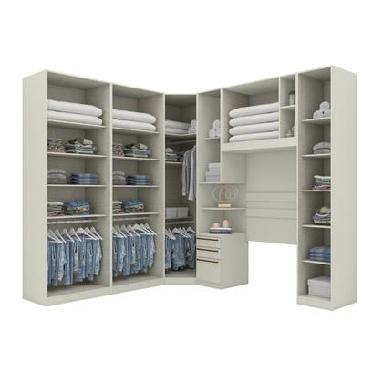 Imagem de Quarto Modulado Solteiro Completo 9 Portas 3 Gavetas Canto Oblíquo Seletto