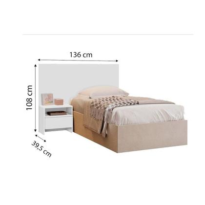 Imagem de Quarto Modulado Solteiro Rizon 5 Peças (1 Closet + 2 Guarda Roupas + 1 Complemento + 1 Cabeceira) QC210 Branco - Novo Horizonte