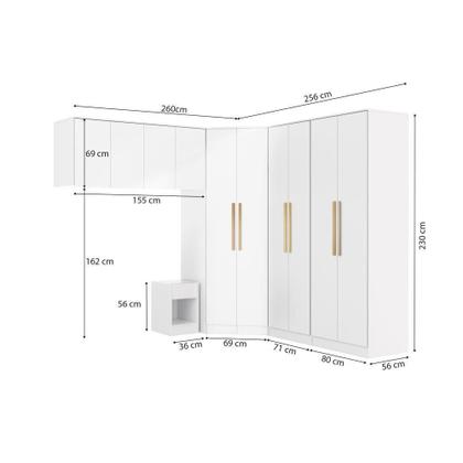 Imagem de Quarto Modular Kappesberg Adapt Branco 6 Peças 260cm X 256cm