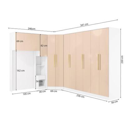 Imagem de Quarto Modular Kappesberg Adapt Branco/macadâmia 6 Peças