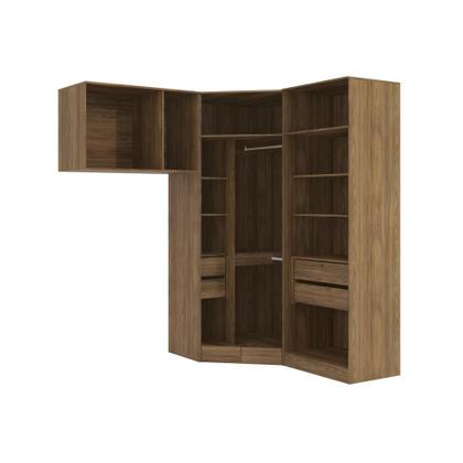 Imagem de Quarto Modular Kappesberg Adapt Nogueira/Azul Profundo 3 peças