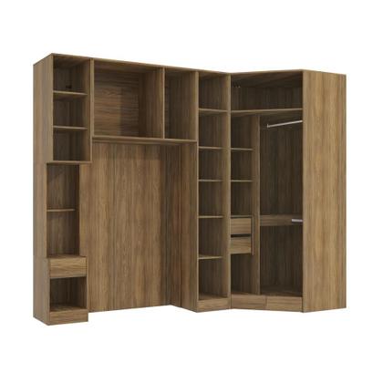 Imagem de Quarto Modular Kappesberg Adapt Nogueira/Azul Profundo 5 peças